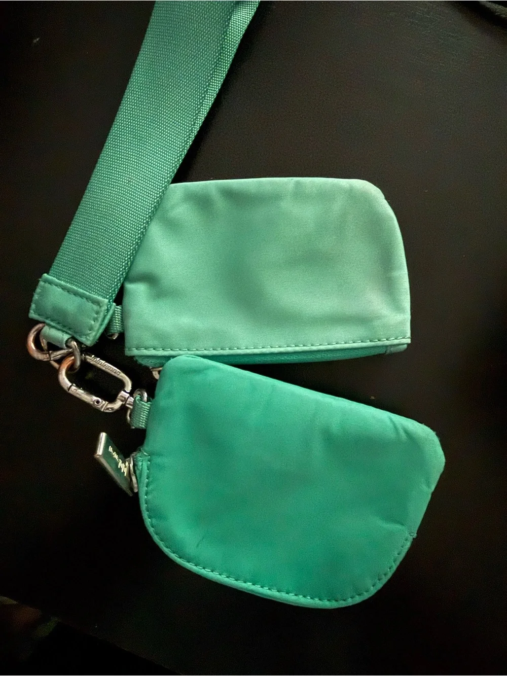 Lululemon green wristlet and coin purse set. Light wear
